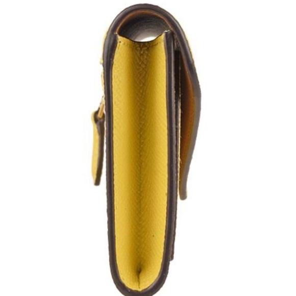 COACH | Wyn Crossgrain Leather Wallet In Retro Yellow - Picture 4 of 9